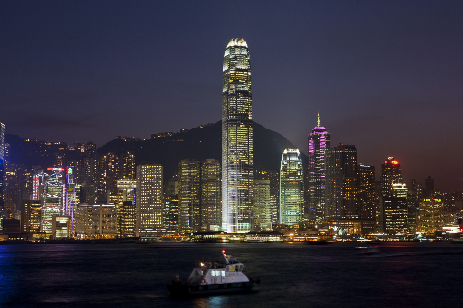 Hong Kong - pejzaż, fotografia podróżnicza, fotografia nocna