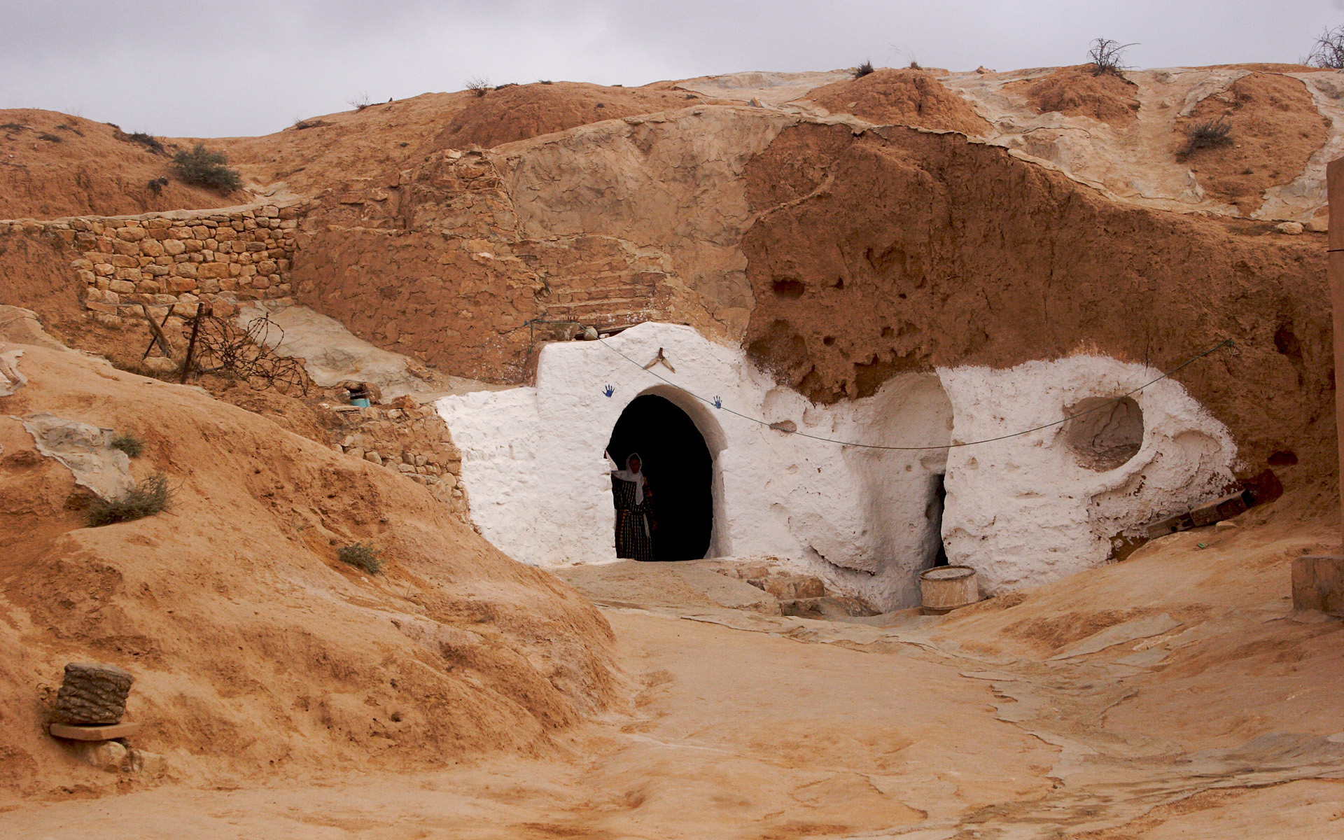 Tunezja, Matmata, berberyjskie ziemianki - pejzaż, fotografia podróżnicza